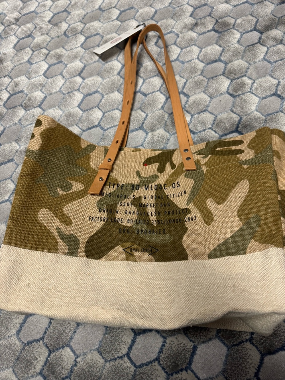 NWT Apolis Shoulder Market Bag in Safari - Picture 2 of 5